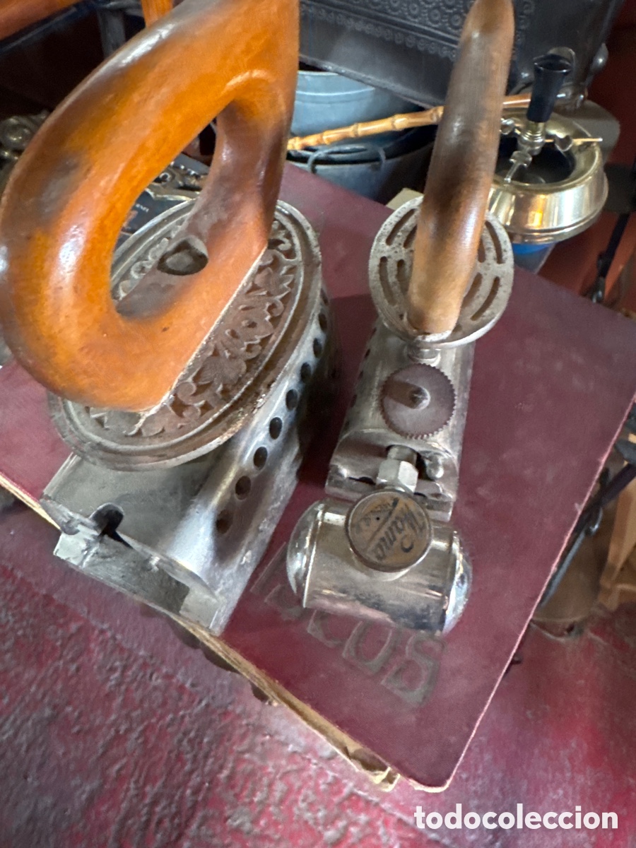 Antig&uuml;edades: Pareja de planchas antiguas - Foto 3