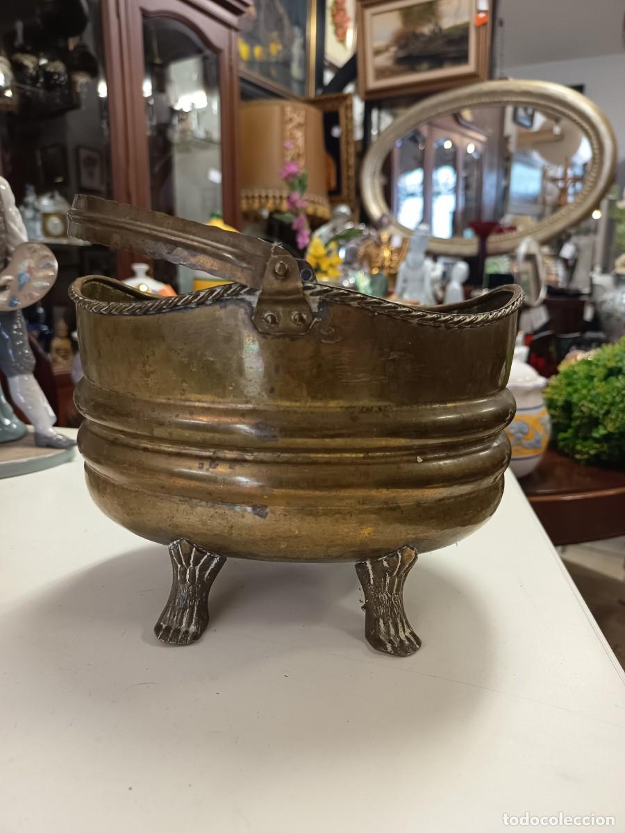 Antig&uuml;edades: Cesta decorativa lat&oacute;n y bronce - Foto 4