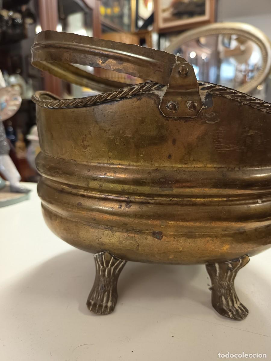 Antig&uuml;edades: Cesta decorativa lat&oacute;n y bronce - Foto 5