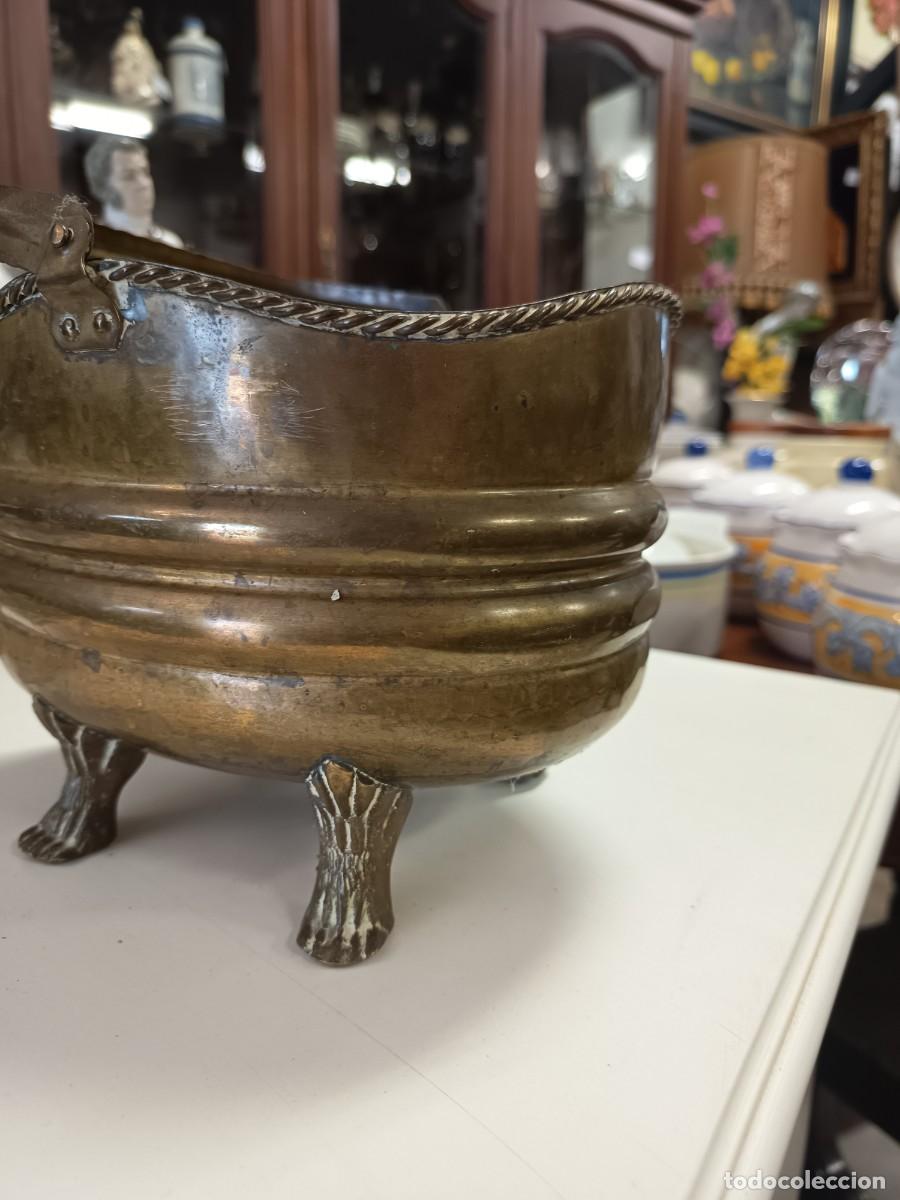 Antig&uuml;edades: Cesta decorativa lat&oacute;n y bronce - Foto 6