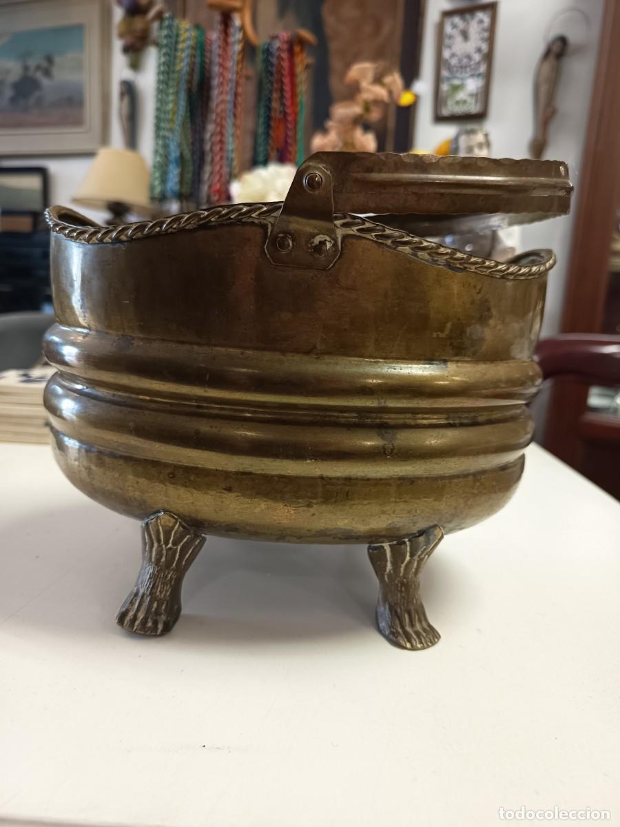 Antig&uuml;edades: Cesta decorativa lat&oacute;n y bronce - Foto 8