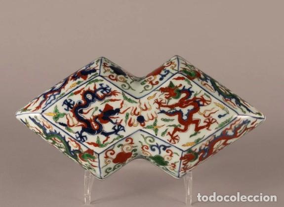 Antig&uuml;edades: Preciosa y rara caja porcelana China, WUCAI. (kangxi-wucai ,familia verde).