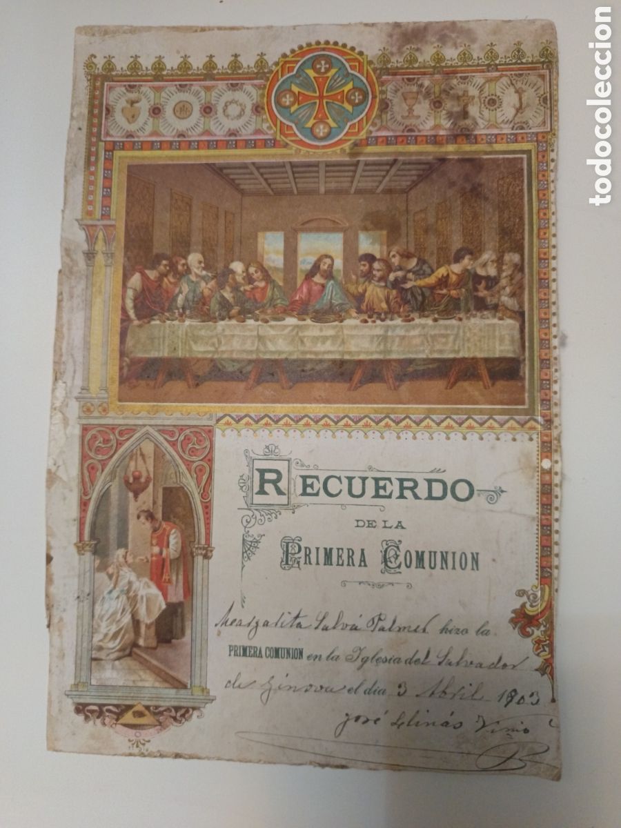 Antig&uuml;edades: Recuerdo de la Primera comuni&oacute;n 1903 - Foto 3