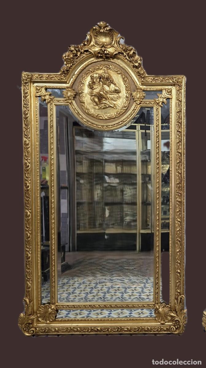 Antig&uuml;edades: Gran espejo dorado y biselado - Foto 2