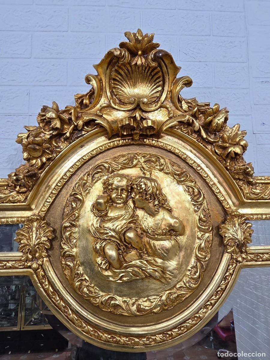 Antig&uuml;edades: Gran espejo dorado y biselado - Foto 3
