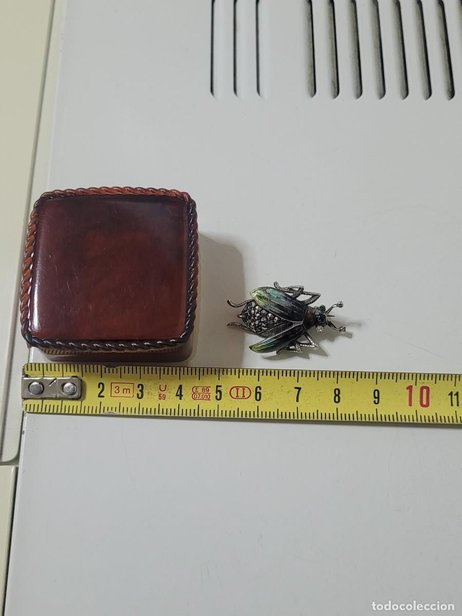 Antig&uuml;edades: BROCHE DE PLATA MOSCA ESMALTADO Y CON MARQUESITAS - Foto 8