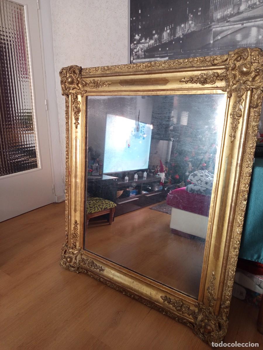 Antig&uuml;edades: Espejo antiguo de madera dorada - Foto 3