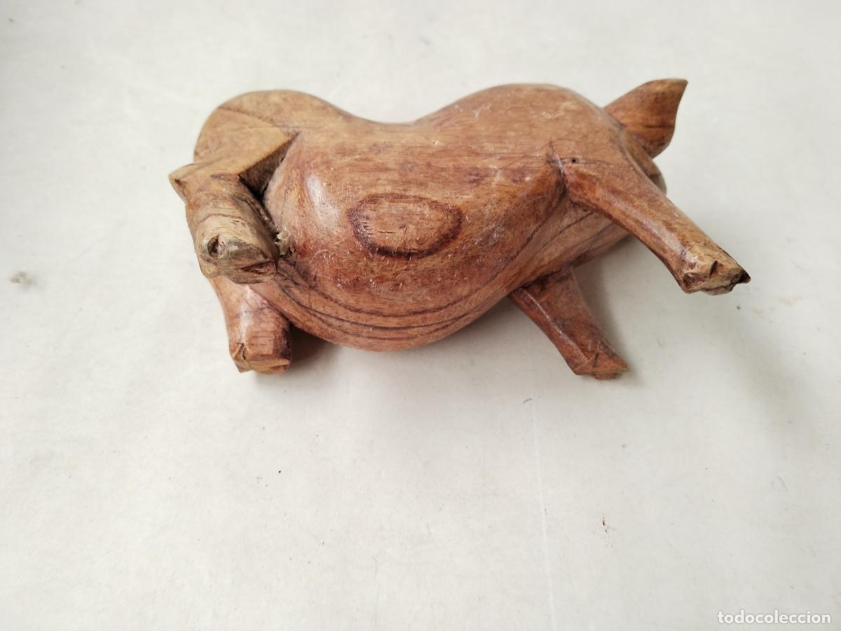 Antig&uuml;edades: cerdo figura de madera - c180 - Foto 7