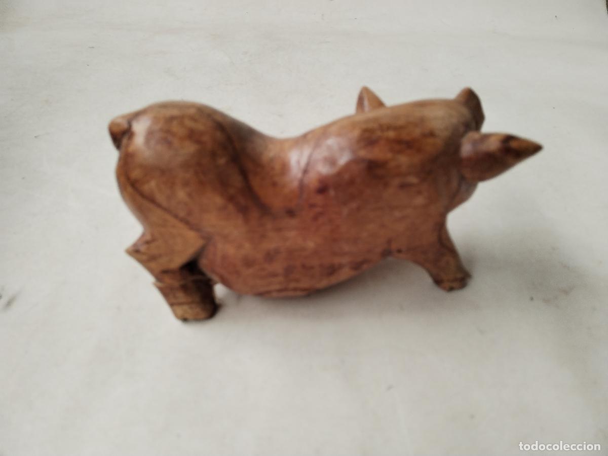 Antig&uuml;edades: cerdo figura de madera - c180 - Foto 8