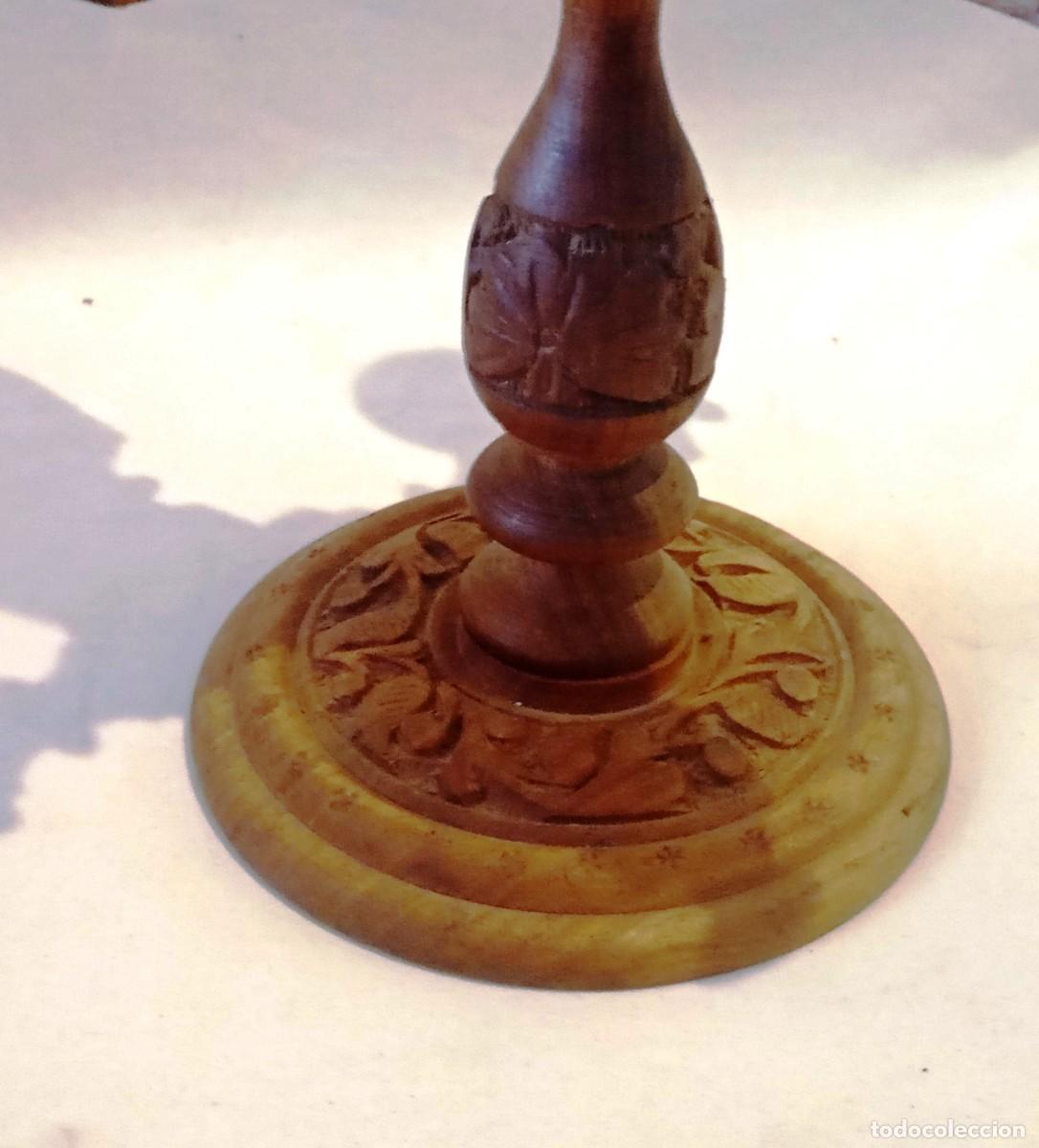 Antig&uuml;edades: Candelabro de madera tallada - Foto 6