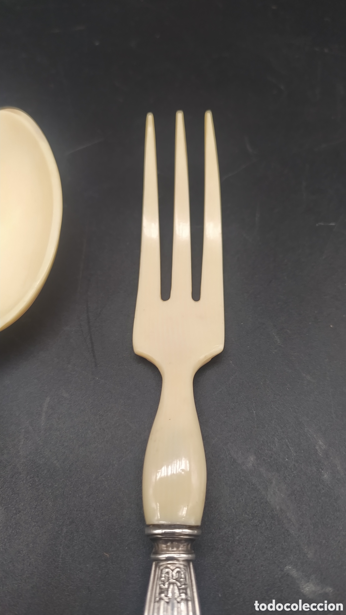 Antig&uuml;edades: Cubiertos de servir de plata antiguos. - Foto 13