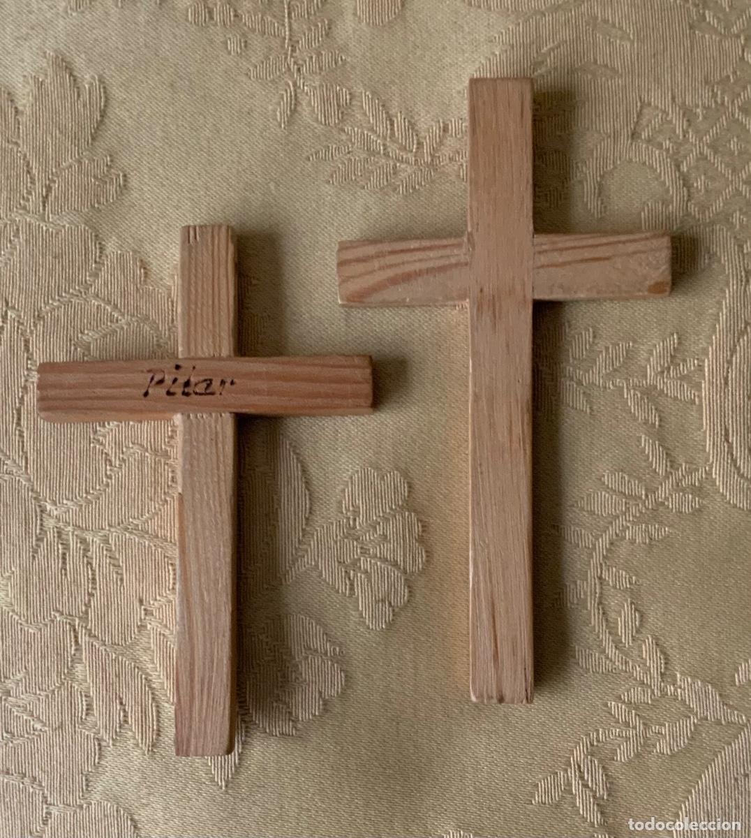 Antig&uuml;edades: 2 CRUCES DE MADERA DE JERUSALEM - Foto 3