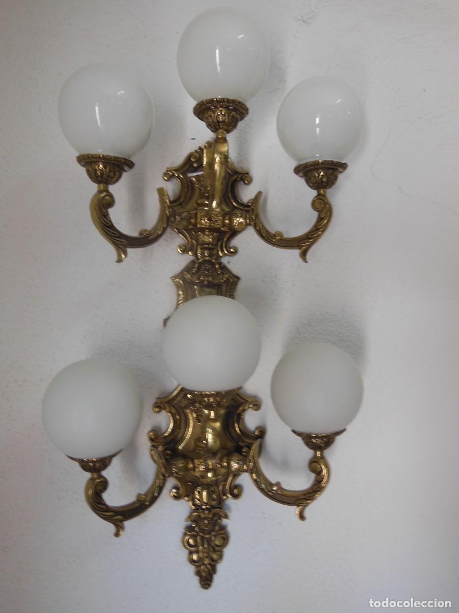 Antig&uuml;edades: Aplique de Pared bronce fundido - Foto 3