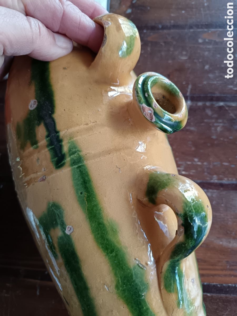 Antig&uuml;edades: Botijo de barro esmaltado - Foto 4