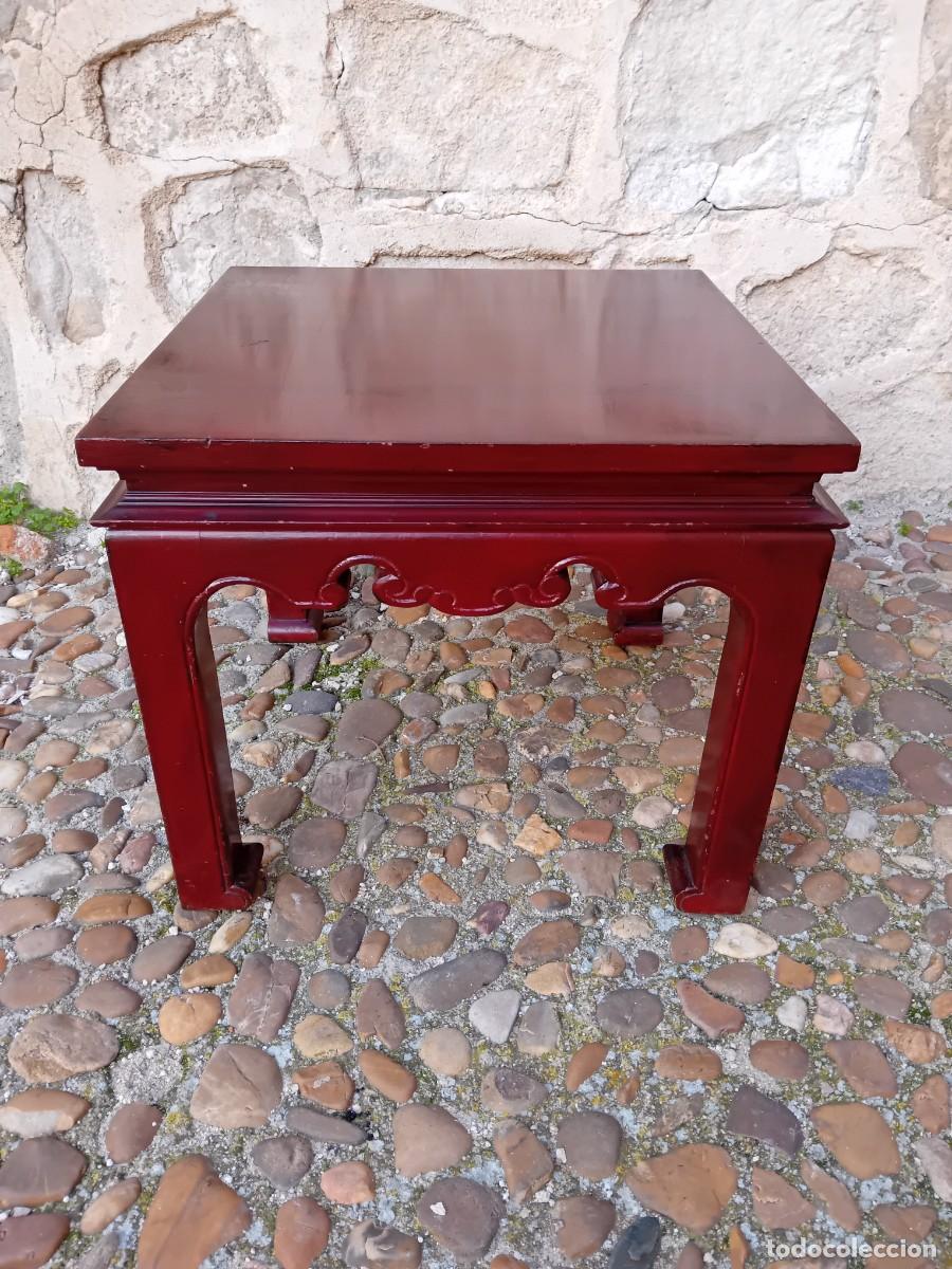 Antig&uuml;edades: Mesa China de madera lacada en rojo d&eacute;cada de los 70. - Foto 1