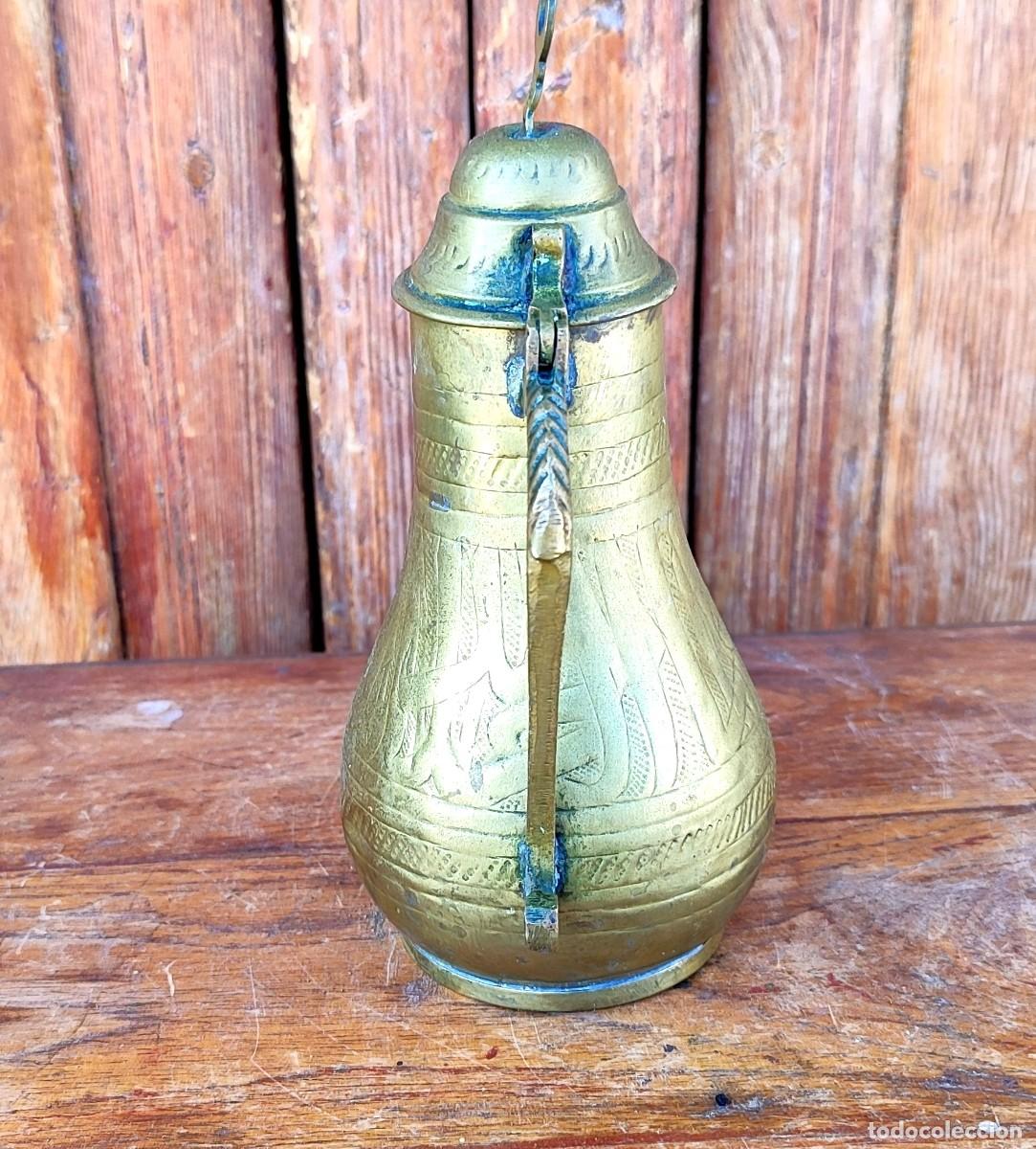 Antig&uuml;edades: Jarrita con tapa de bronce y laton, turca - Foto 3