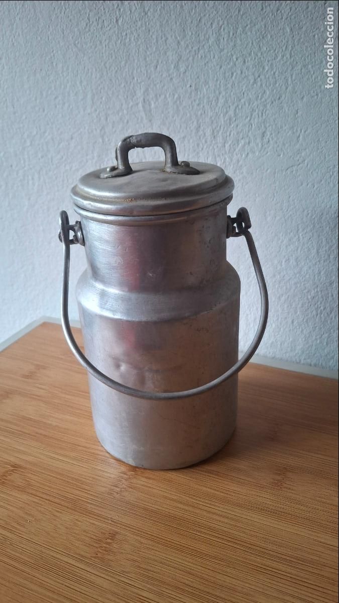 Antig&uuml;edades: LECHERA DE ALUMINIO DE 1 LITRO DE CAPACIDAD - Foto 3