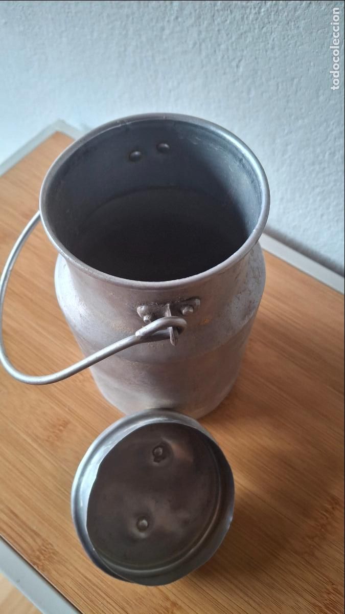 Antig&uuml;edades: LECHERA DE ALUMINIO DE 1 LITRO DE CAPACIDAD - Foto 5