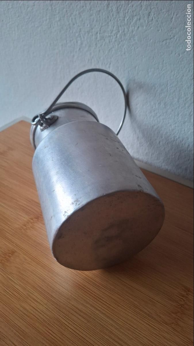 Antig&uuml;edades: LECHERA DE ALUMINIO DE 1 LITRO DE CAPACIDAD - Foto 6