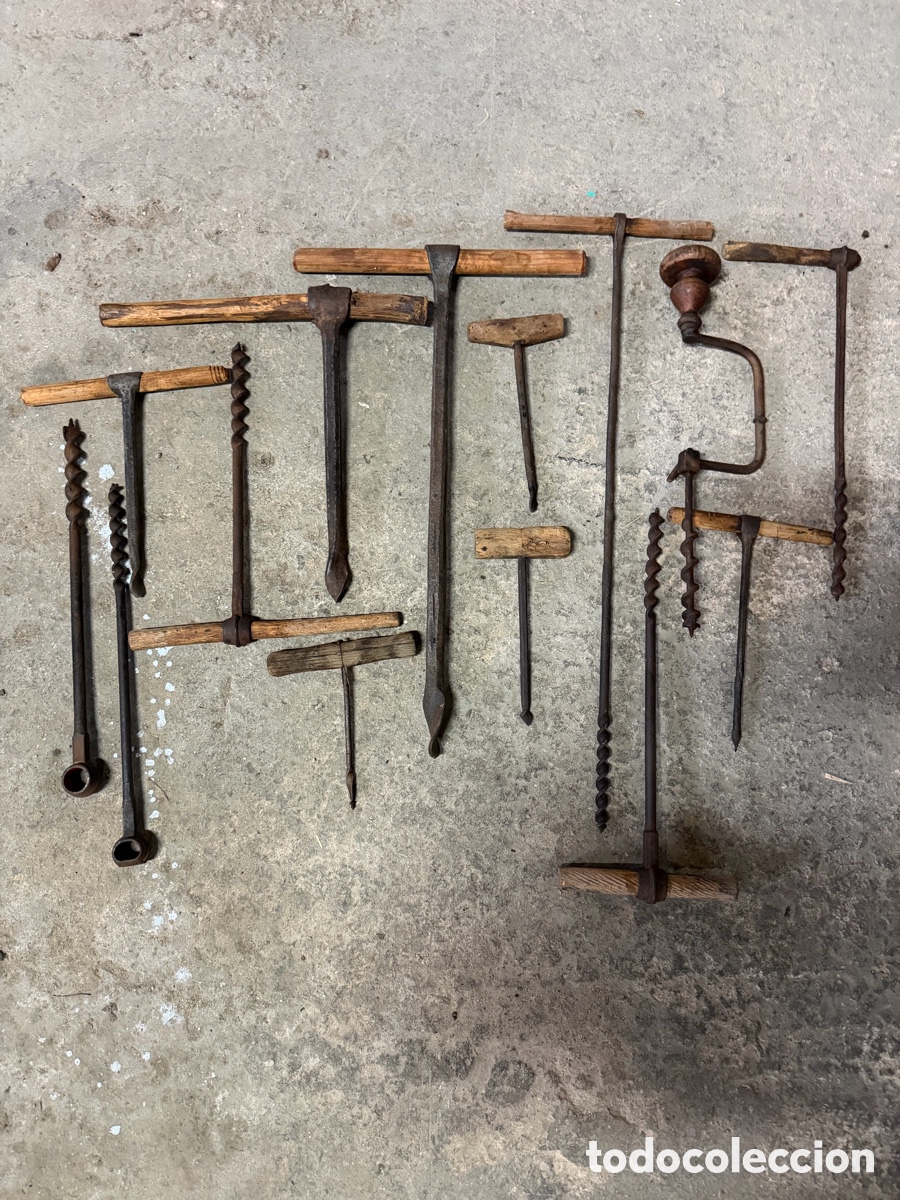 Antig&uuml;edades: Herramientas antiguas: barrenas y taladro - Foto 1