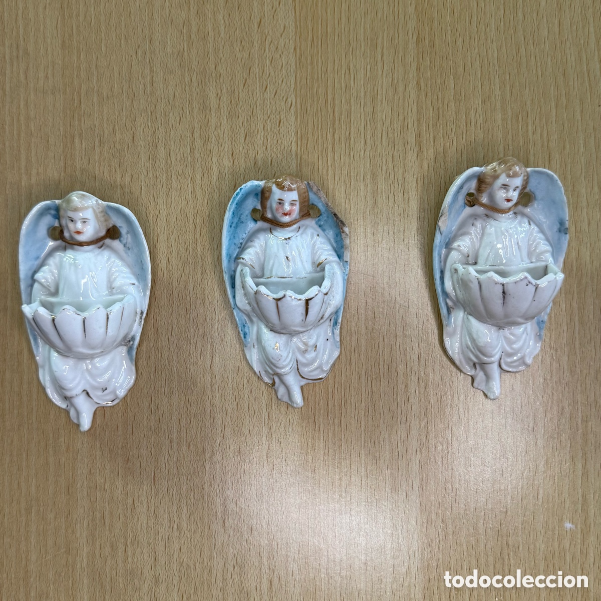 Antig&uuml;edades: Conjunto de 3 Benditeras Francesas - S. XIX - Foto 1