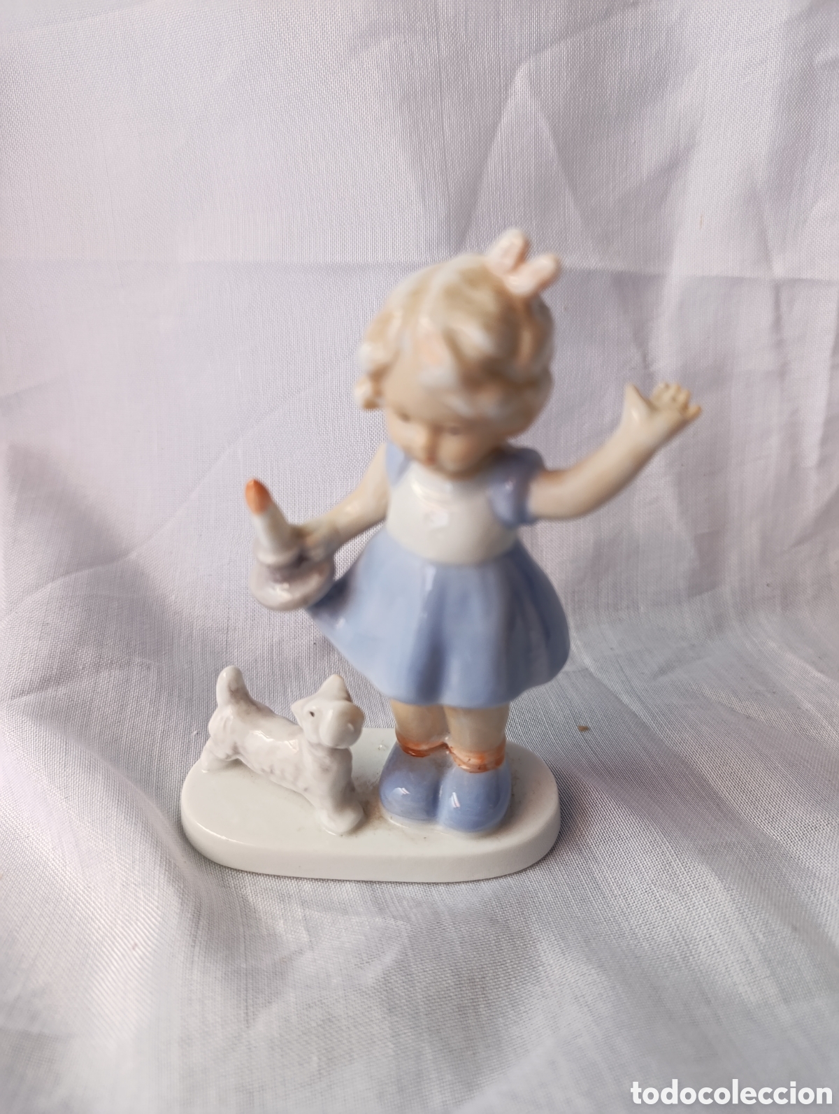 Antig&uuml;edades: Ni&ntilde;a con perro y vela en la mano Foreign - Foto 5