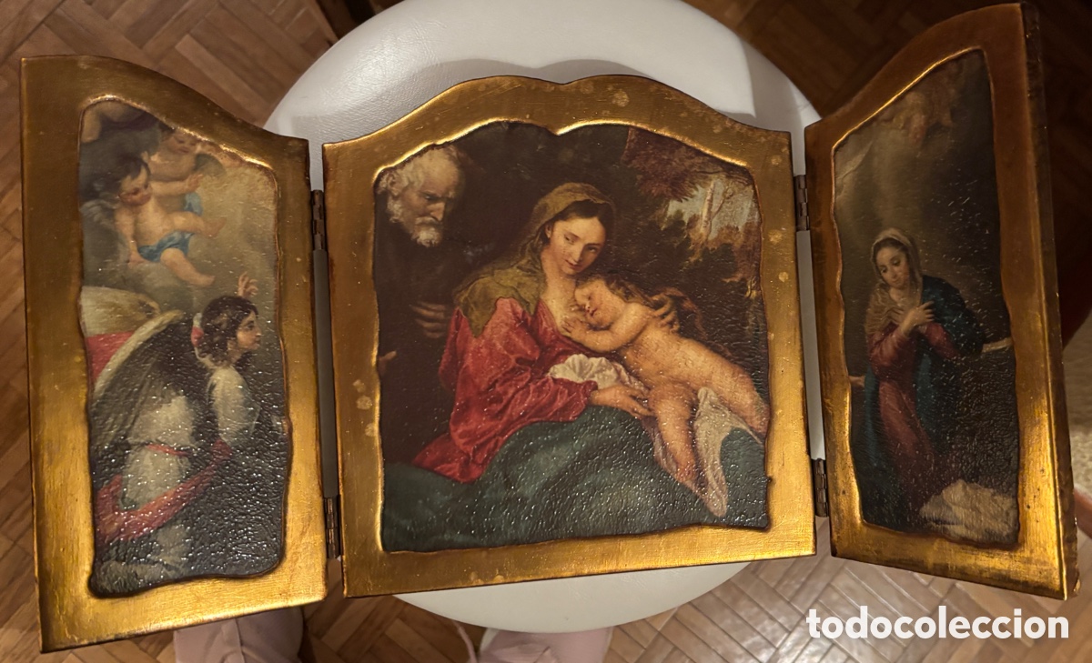 Antig&uuml;edades: Cuadros antiguos, tr&iacute;ptico religioso - Foto 1
