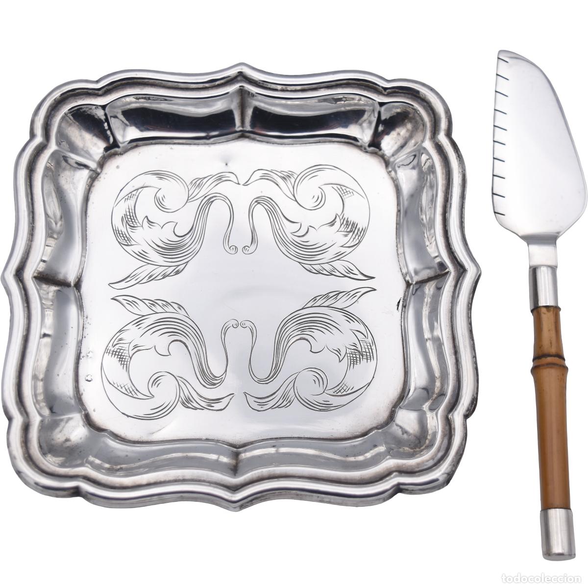 Antig&uuml;edades: Servicio de mesa / mantequillera - Plata - Bandeja y pala - Foto 8