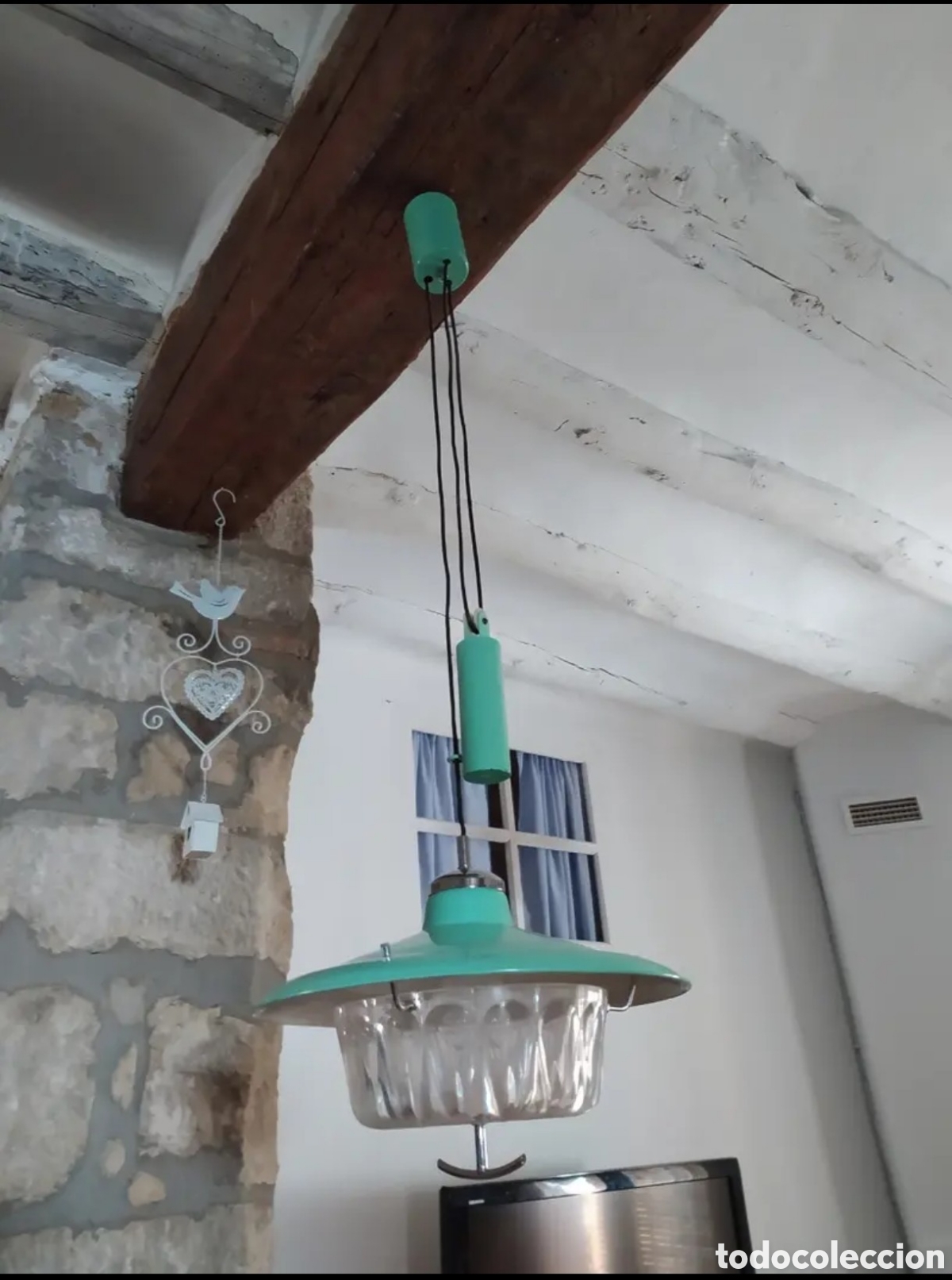 Antig&uuml;edades: Lampara estilo industrial con poleas - Foto 2