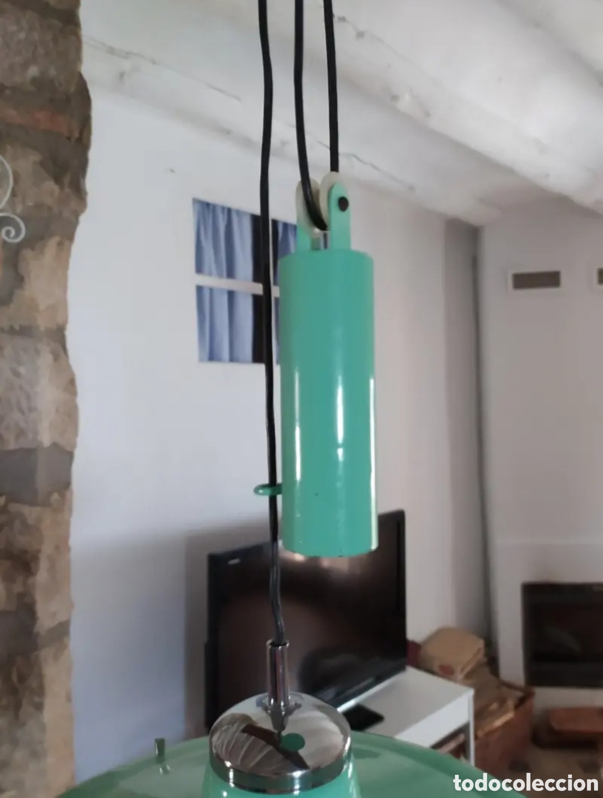 Antig&uuml;edades: Lampara estilo industrial con poleas - Foto 3