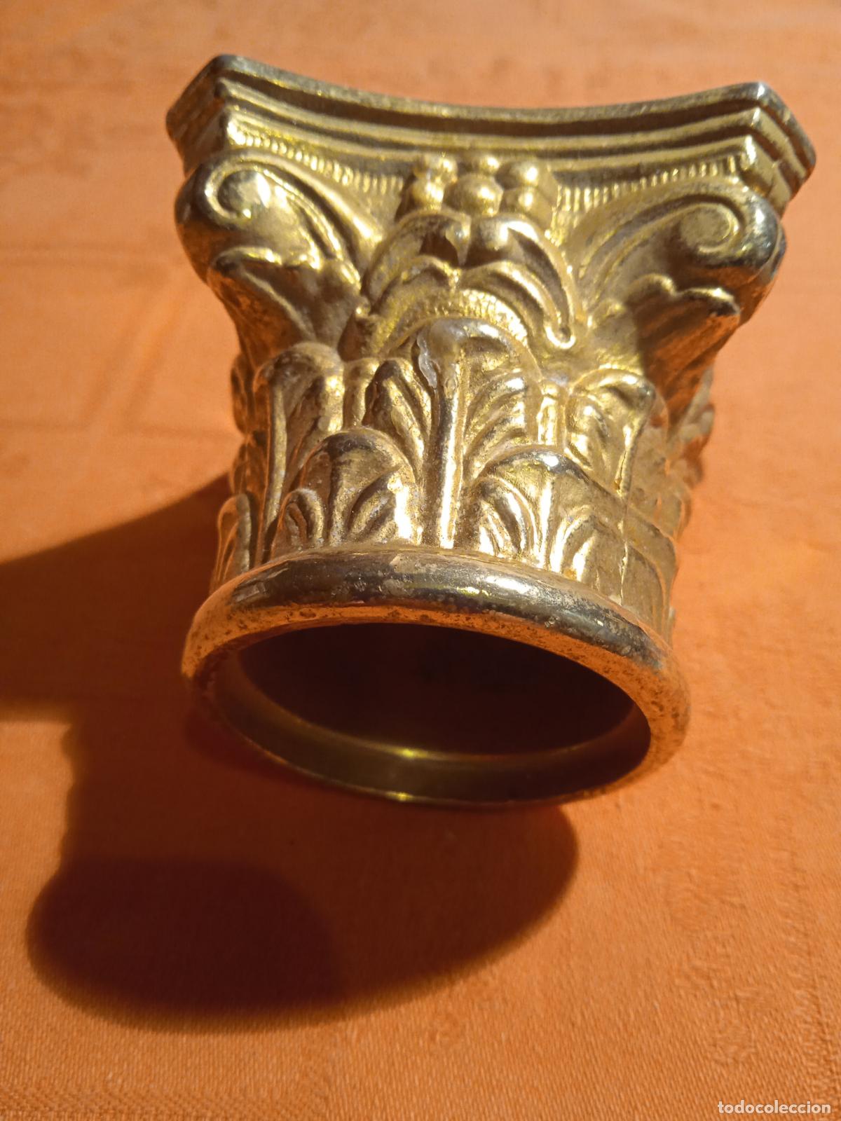 Antig&uuml;edades: SOPORTE DE LAT&Oacute;N PARA CIRIO - Foto 3