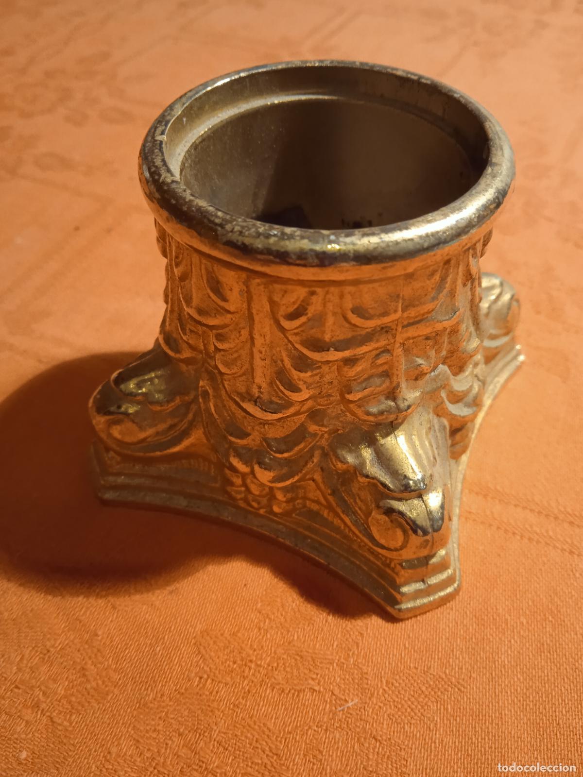 Antig&uuml;edades: SOPORTE DE LAT&Oacute;N PARA CIRIO - Foto 5