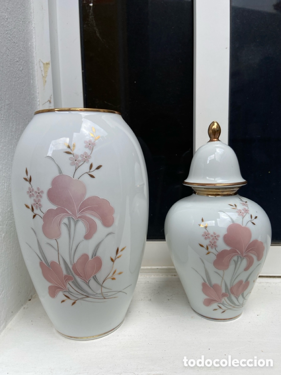 Antig&uuml;edades: Juego de jarrones porcelana - Foto 1