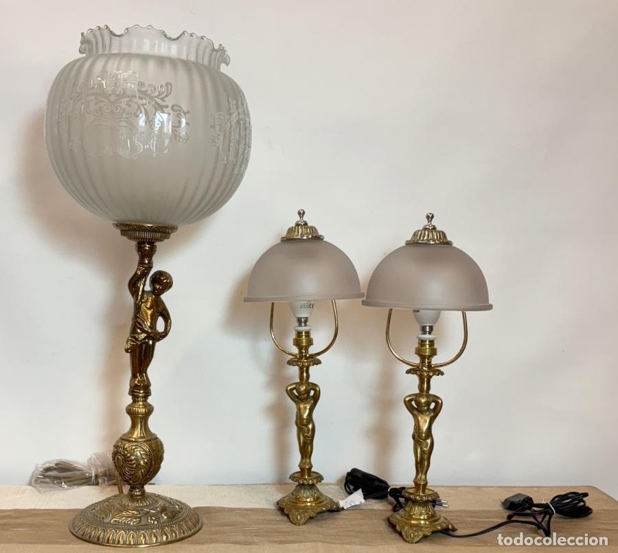 Antig&uuml;edades: L&aacute;mpara Sobremesa Querub&iacute;n - Foto 2