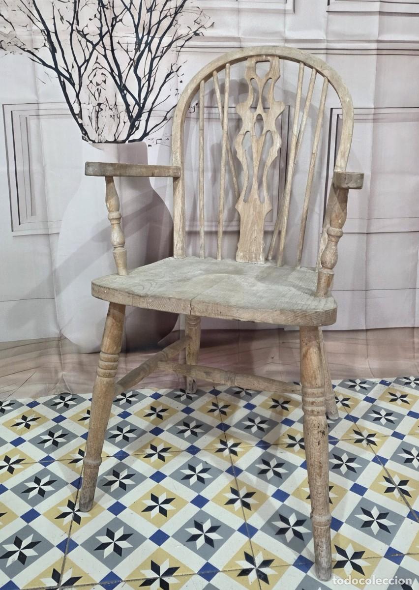 Antig&uuml;edades: Sill&oacute;n Windsor bohemio de madera - Foto 1