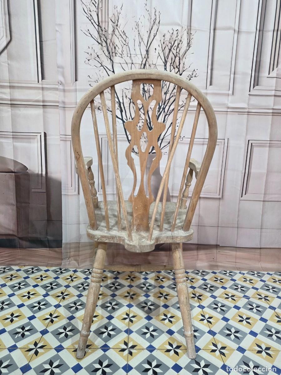 Antig&uuml;edades: Sill&oacute;n Windsor bohemio de madera - Foto 2