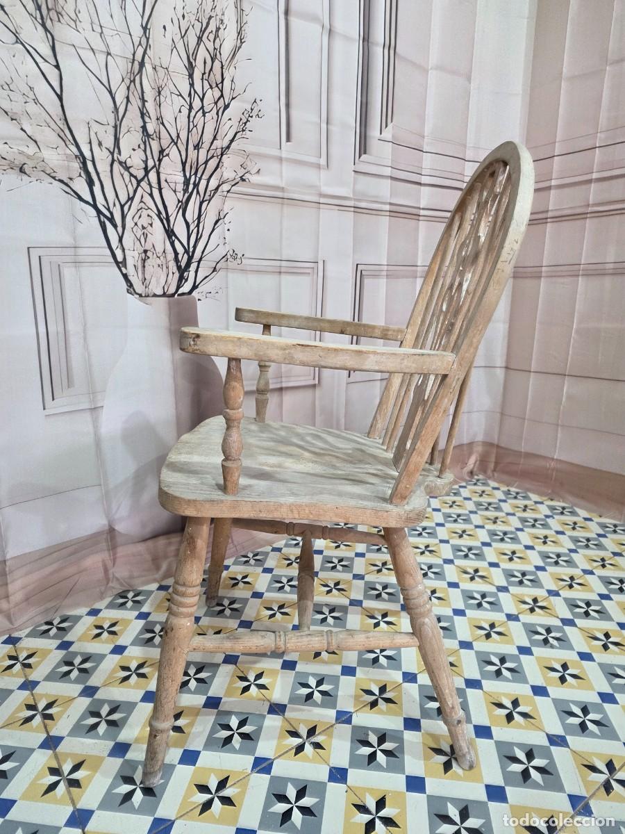 Antig&uuml;edades: Sill&oacute;n Windsor bohemio de madera - Foto 3