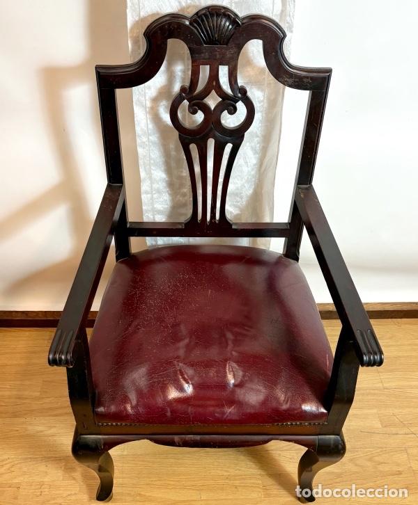 Antig&uuml;edades: Sill&oacute;n de Estilo Chippendale - Foto 3