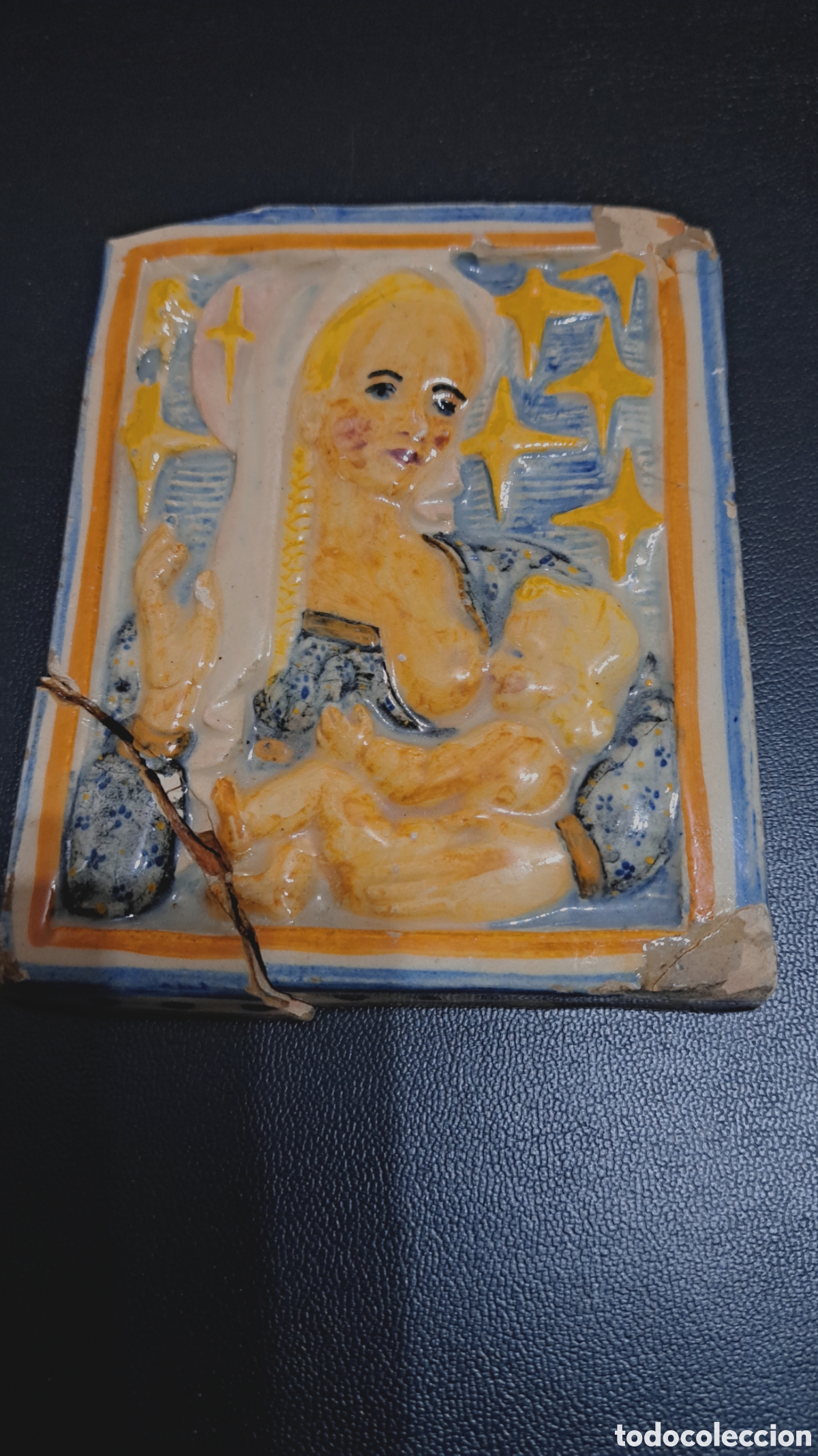 Antig&uuml;edades: Azulejo placa devocional italiana - Foto 2