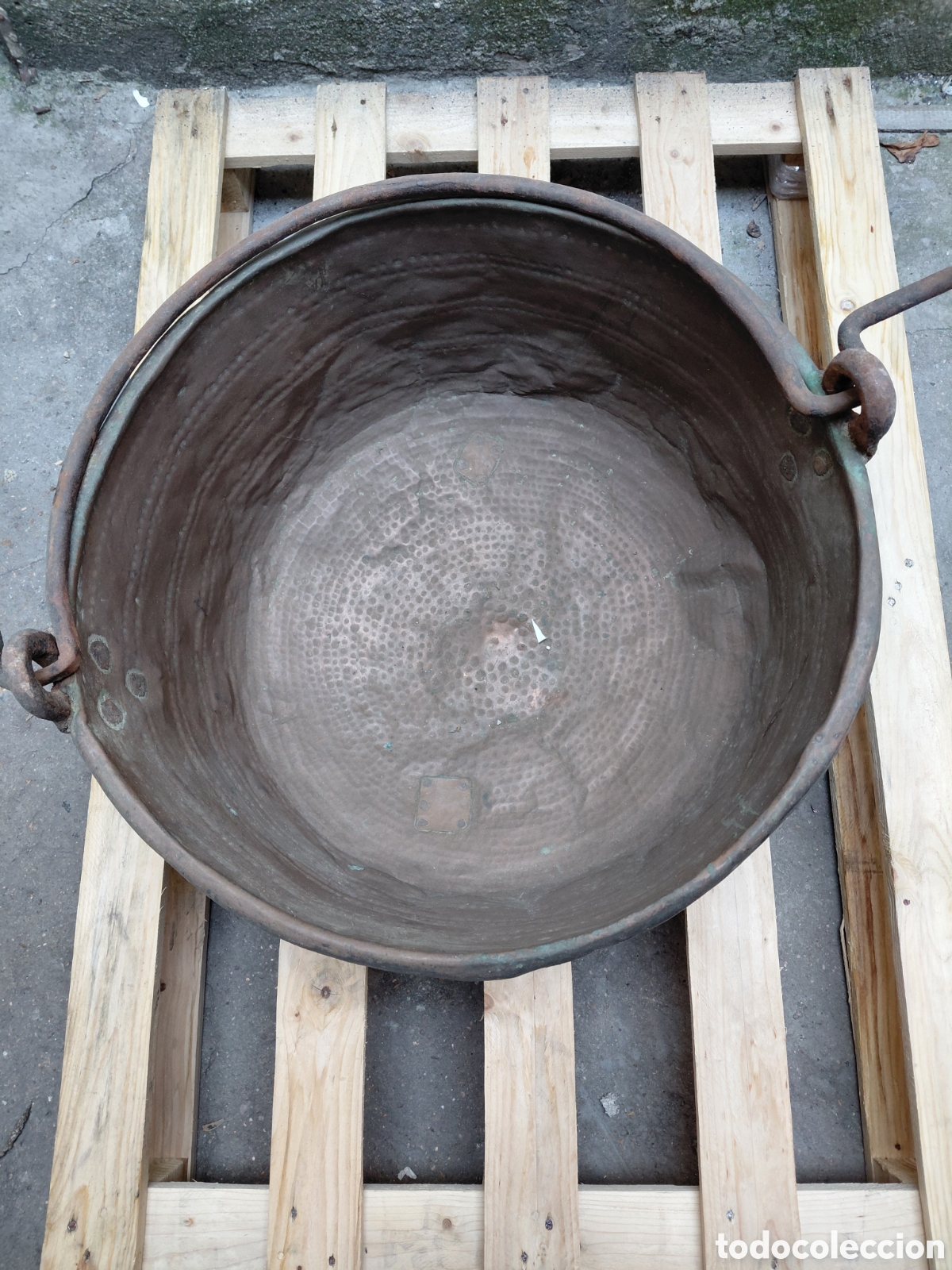 Antig&uuml;edades: Caldero de cobre antiguo - Foto 1