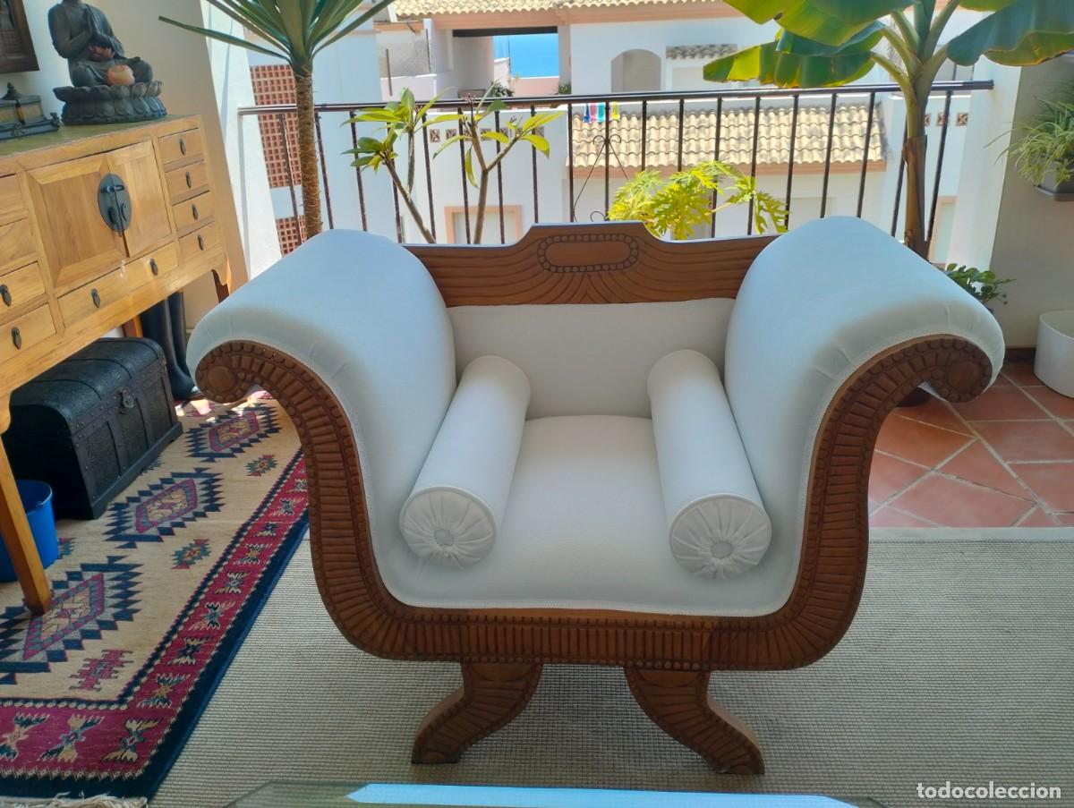 Antig&uuml;edades: Sill&oacute;n Trono Imperial de teca maciza - Foto 1