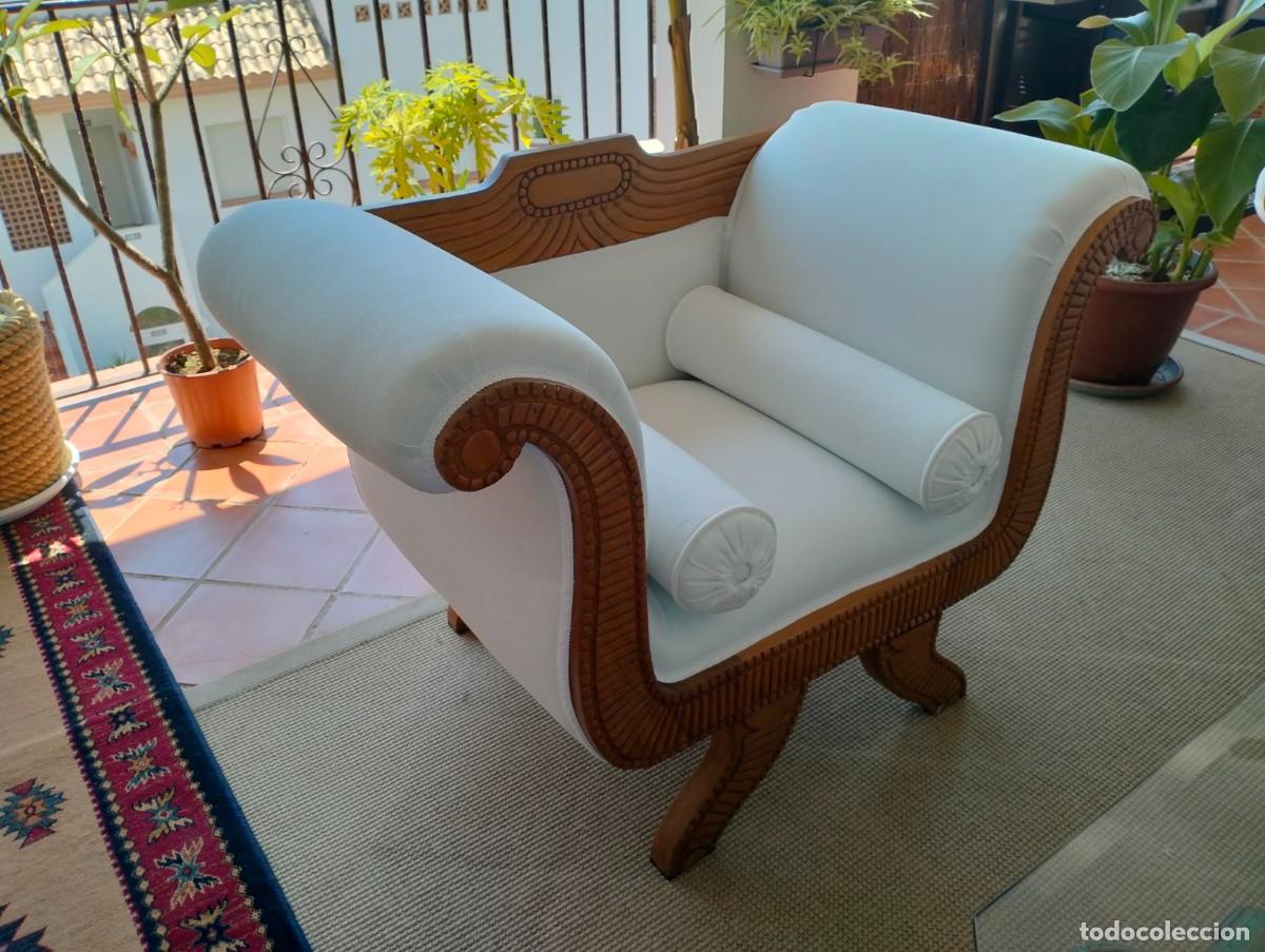Antig&uuml;edades: Sill&oacute;n Trono Imperial de teca maciza - Foto 2