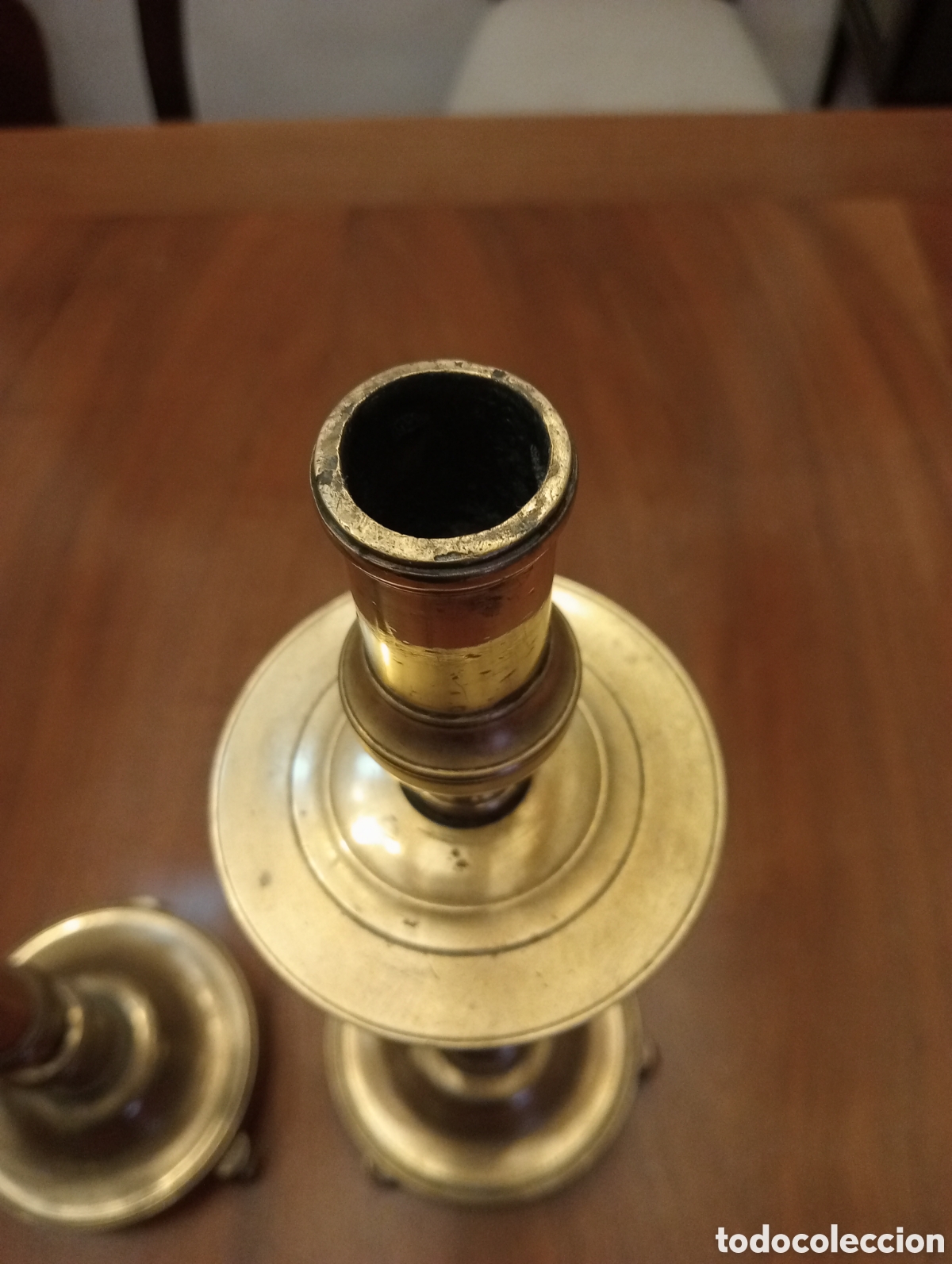 Antig&uuml;edades: Candelabros de bronce alto 44,5 cm - Foto 3