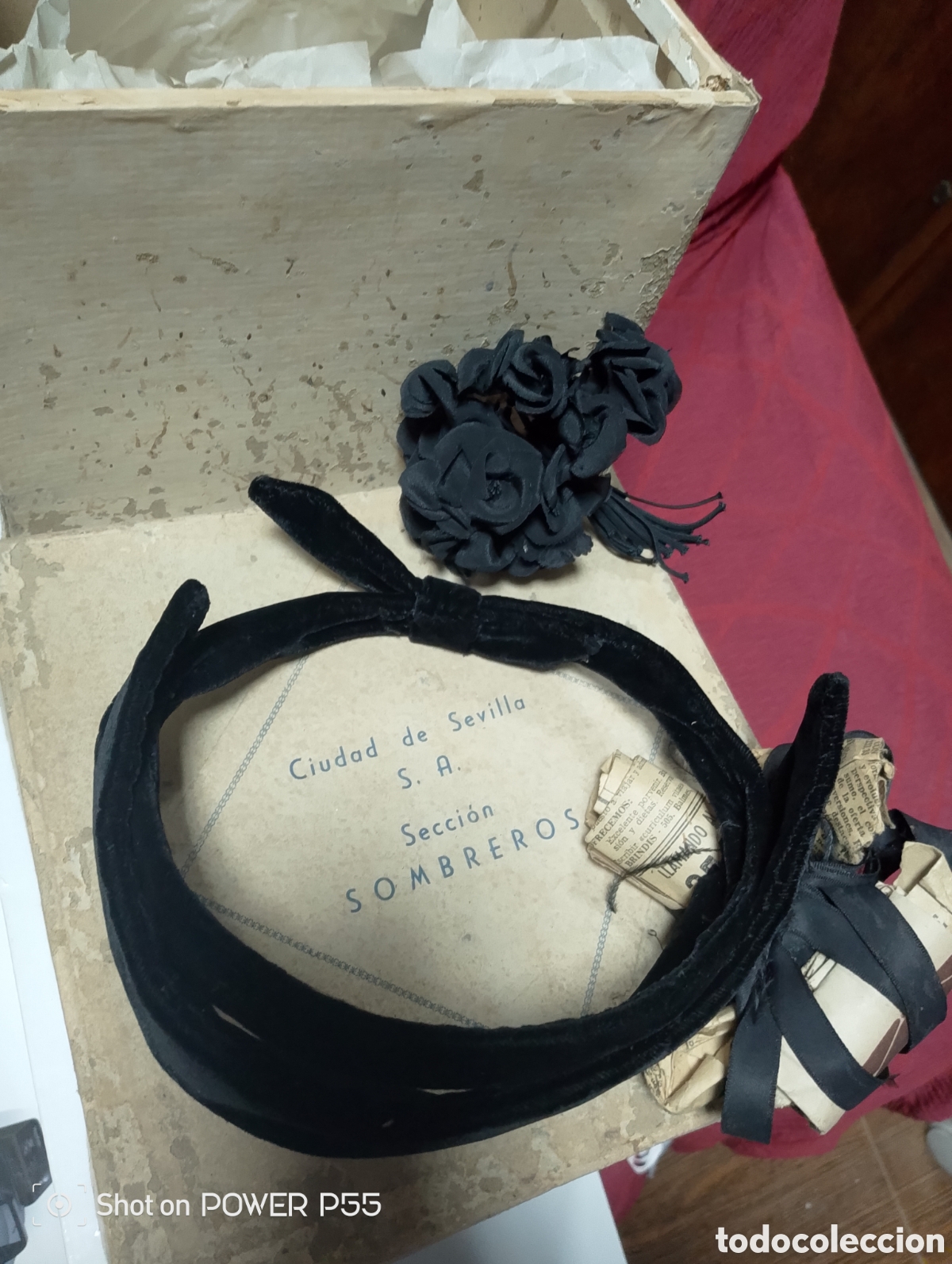 Antig&uuml;edades: Diadema de terciopelo XIX - Foto 4