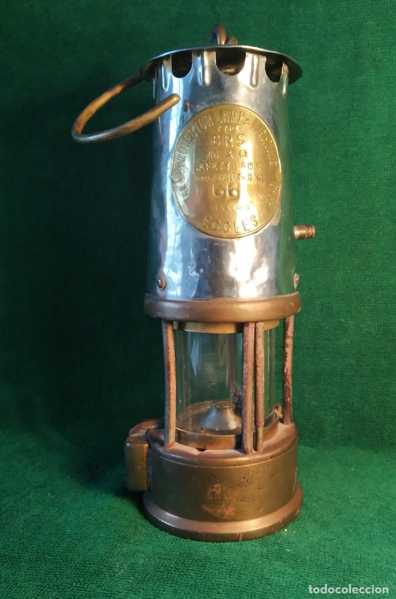 Antig&uuml;edades: LAMPARA FAROL MINERO. ECCLES. ENGLAND.* - Foto 1
