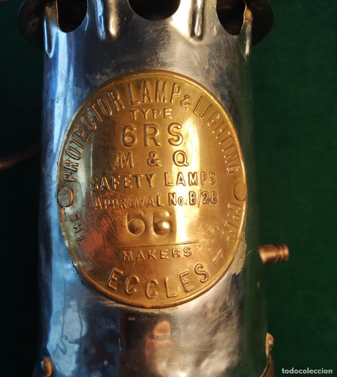 Antig&uuml;edades: LAMPARA FAROL MINERO. ECCLES. ENGLAND.* - Foto 2
