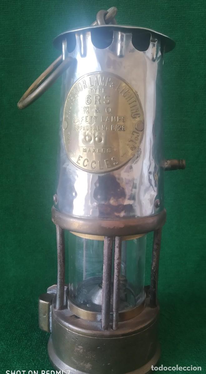 Antig&uuml;edades: LAMPARA FAROL MINERO. ECCLES. ENGLAND.* - Foto 4