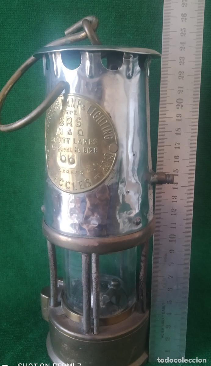 Antig&uuml;edades: LAMPARA FAROL MINERO. ECCLES. ENGLAND.* - Foto 5