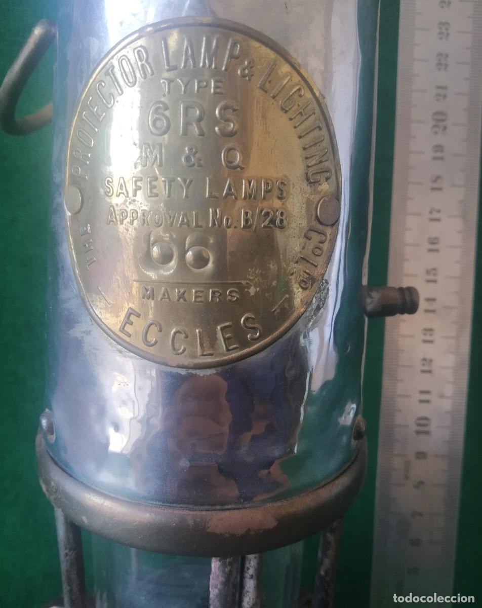 Antig&uuml;edades: LAMPARA FAROL MINERO. ECCLES. ENGLAND.* - Foto 6