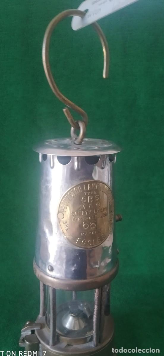 Antig&uuml;edades: LAMPARA FAROL MINERO. ECCLES. ENGLAND.* - Foto 11